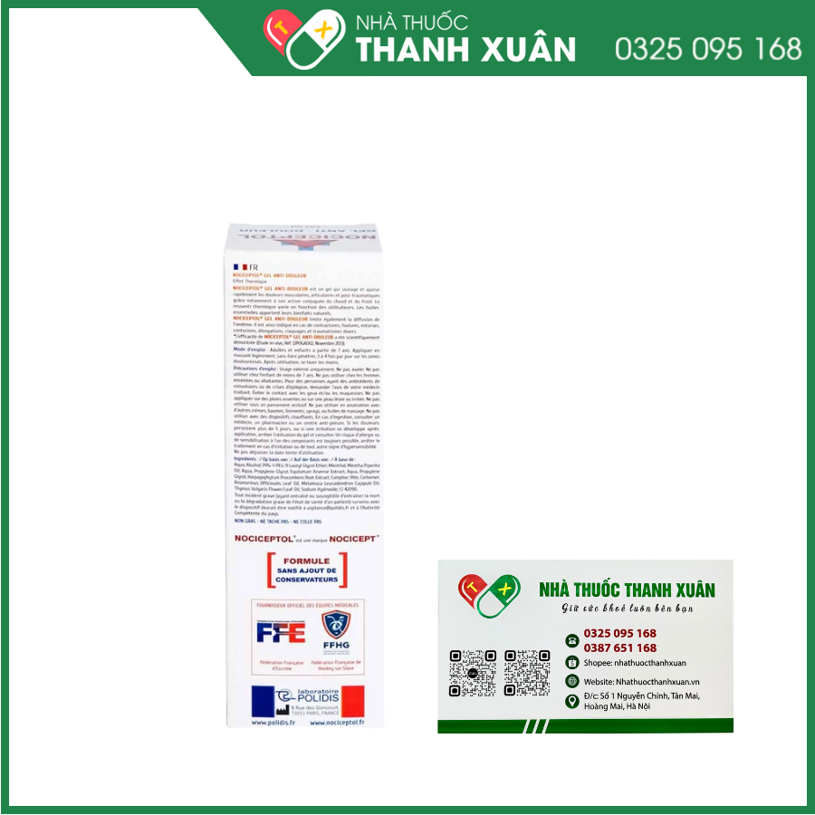 Gel Nociceptol 120ml giảm đau nhức xương khớp, đau cơ, chấn thương